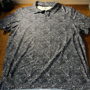 Mens VRST Black and White Patterned Polo Golf Shirt